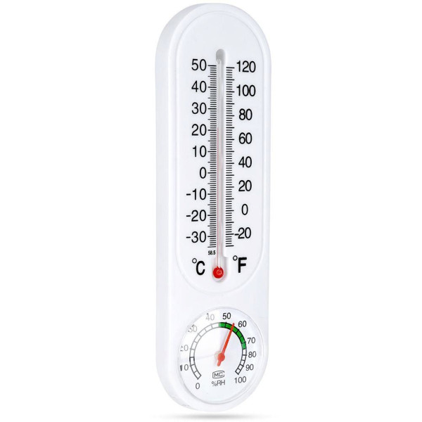 Termometr z higrometrem biały 22 cm - 569593 Orion